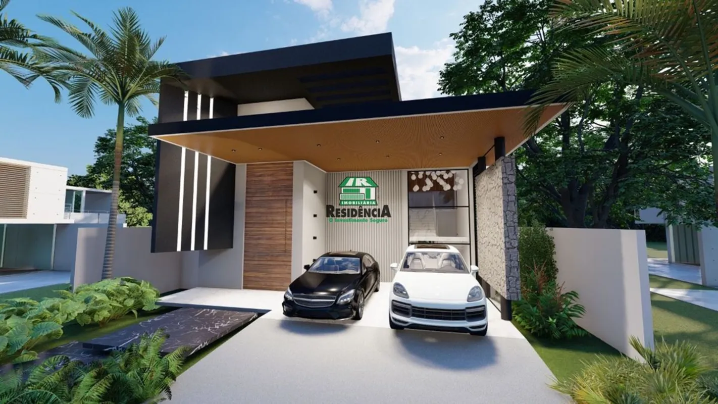 Casa contendo:- Térreo: com garagem, sala com pé direito duplo, suíte reversível...