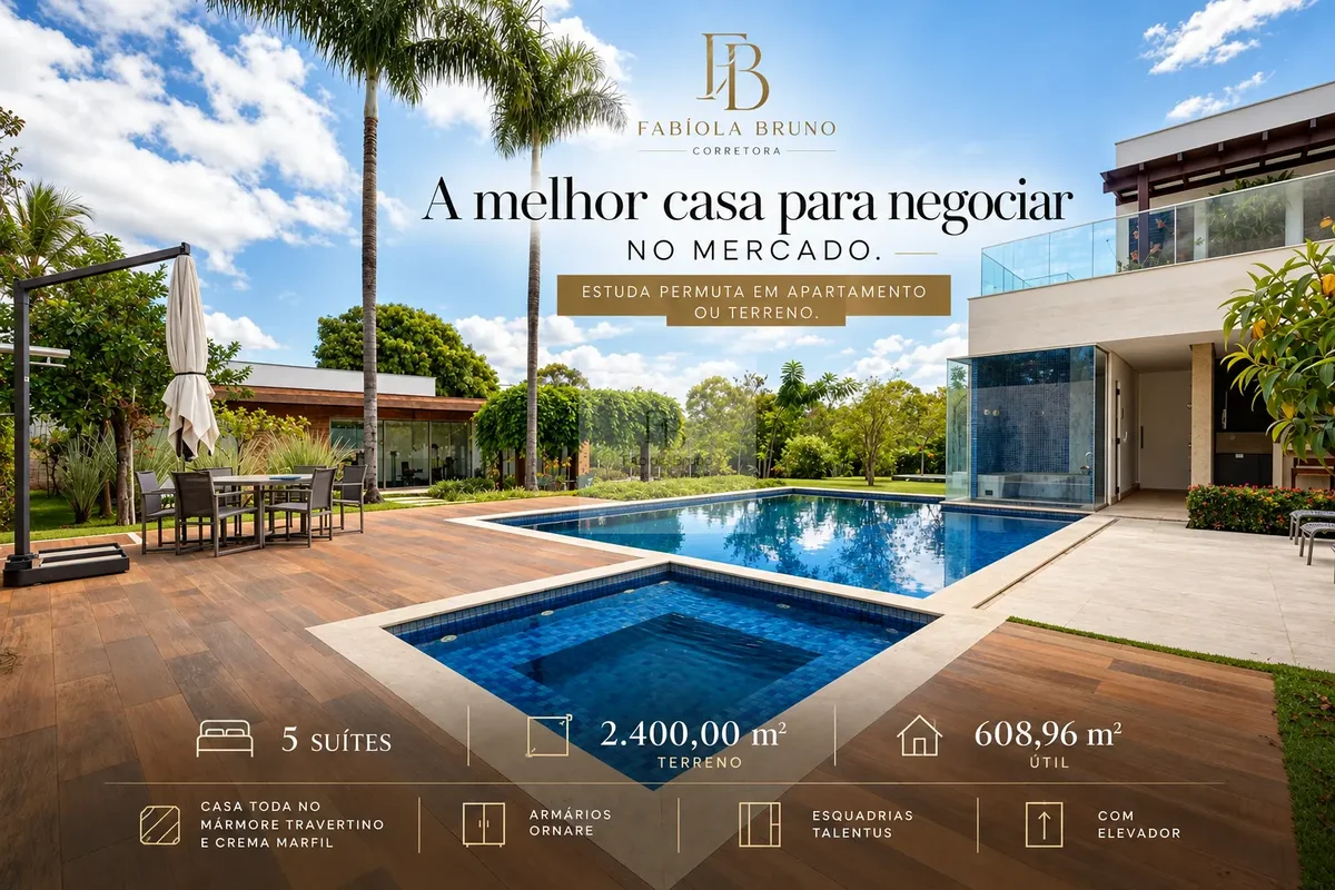 Viver o único é se rodear de boas referências.Casa com 5 suítes à venda na SMDB ...