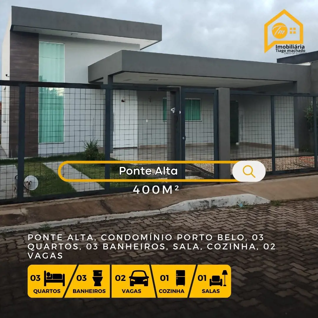 Excelente casa no Condomínio Porto BeloCasa moderna com:Sala de estar, sala de j...