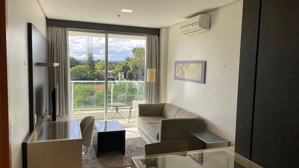 Invest flat imobiliária aluga apartamento mobiliado no condomínio Lake View, 1° ...