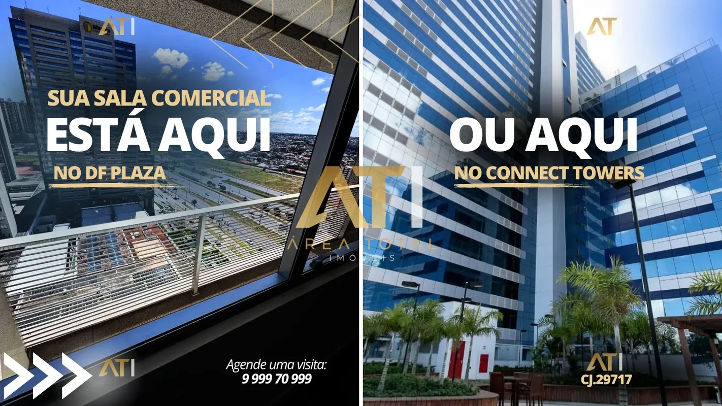 SALAS COMERCIAIS MOBILIADAS OU NÃO PARA LOCAÇÃO NO DF PLAZA E CONNECT TOWERS (ÁG...