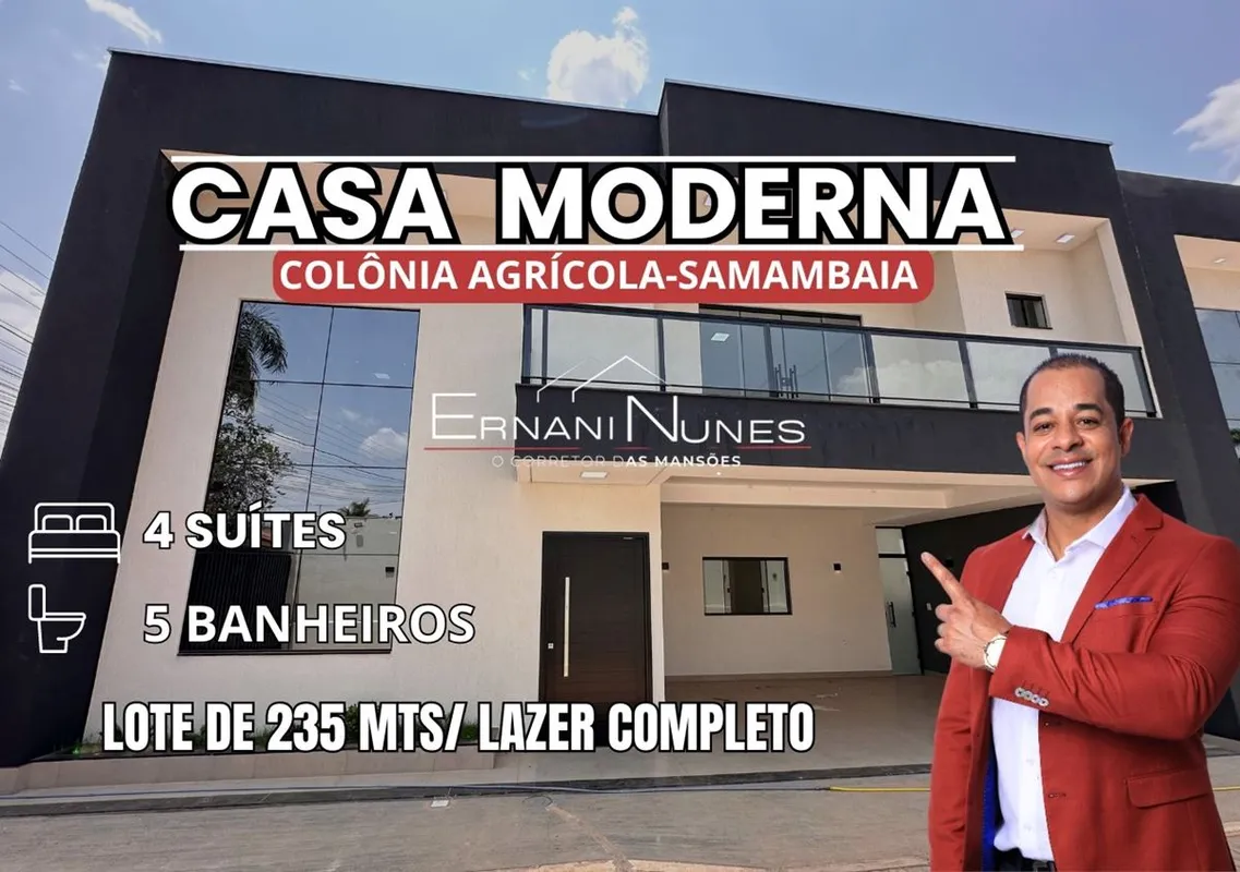Casa Vicente Pires Composta por 4 suítes 5 banheiros lote de 300 mt e lazer NÃO ...