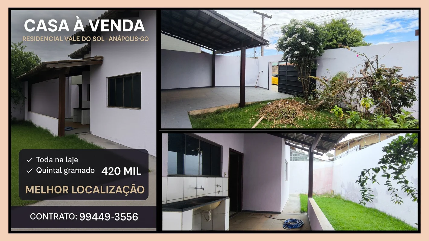 ?? Casa à Venda – Residencial Vale do Sol | Anápolis-GO?? Melhor localização do ...