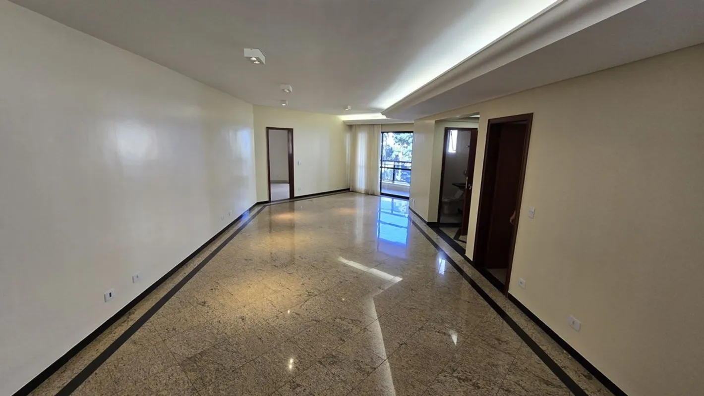 Piso em granito Sala 3 ambientes Projeto de iluminação Completo em armários Desp...