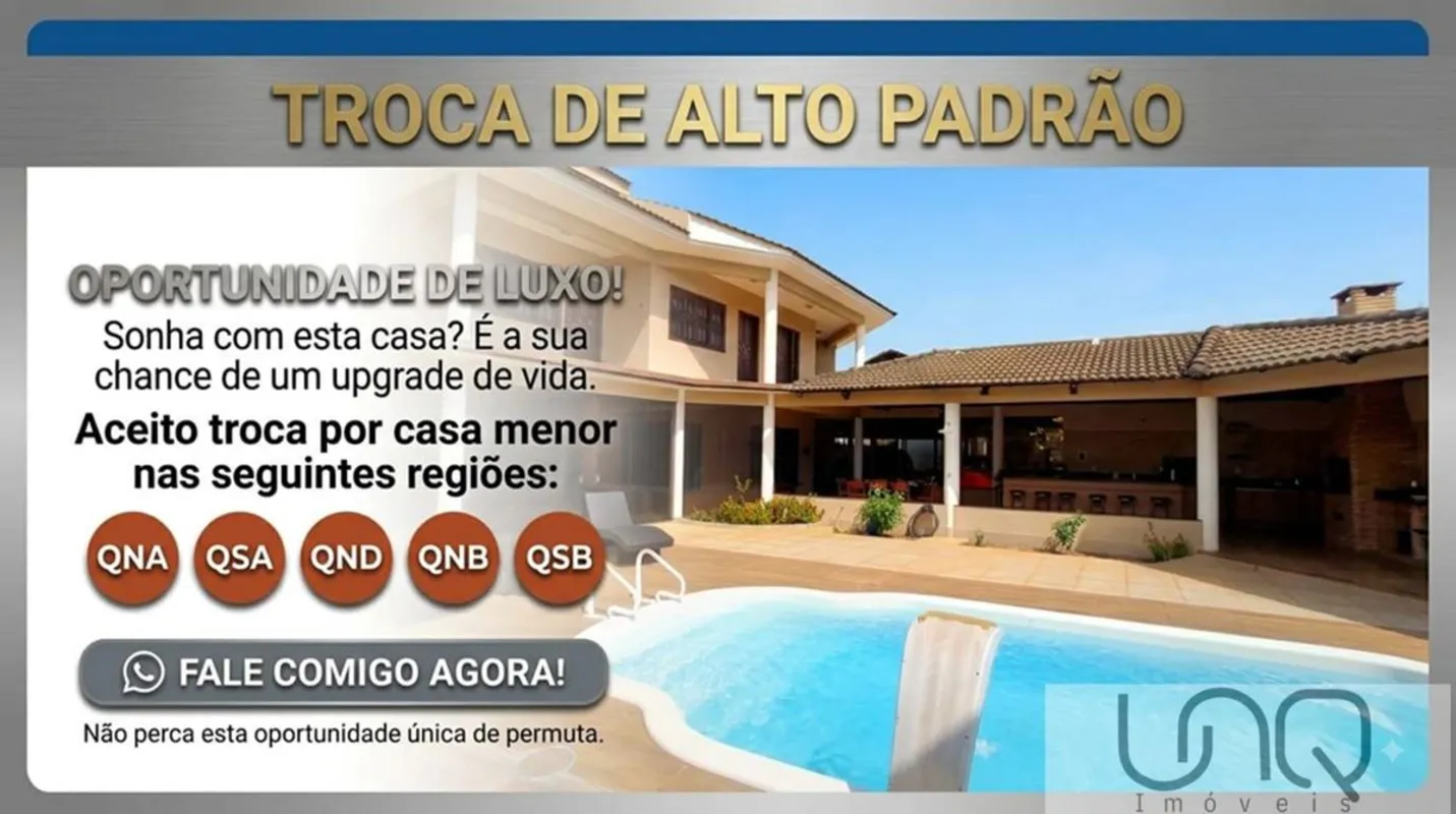 Rua 4 B - Vicente Pires - Sobrado com 5 suítes - ACEITA PERMUTA CASA OU APTO.UNQ...