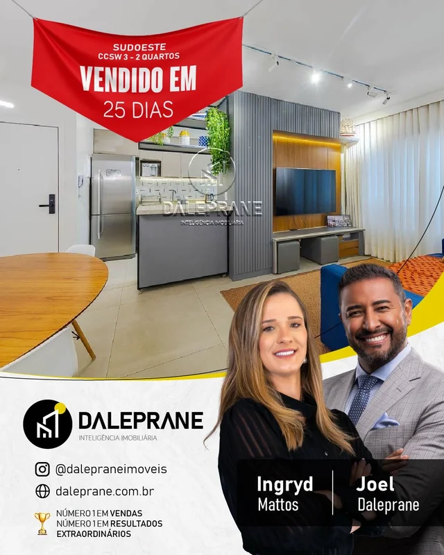OPORTUNIDADE ÚNICA NO SUDOESTEApartamento Reformado - CCSW 3 - 2 QUARTOS - 1 SUÍ...