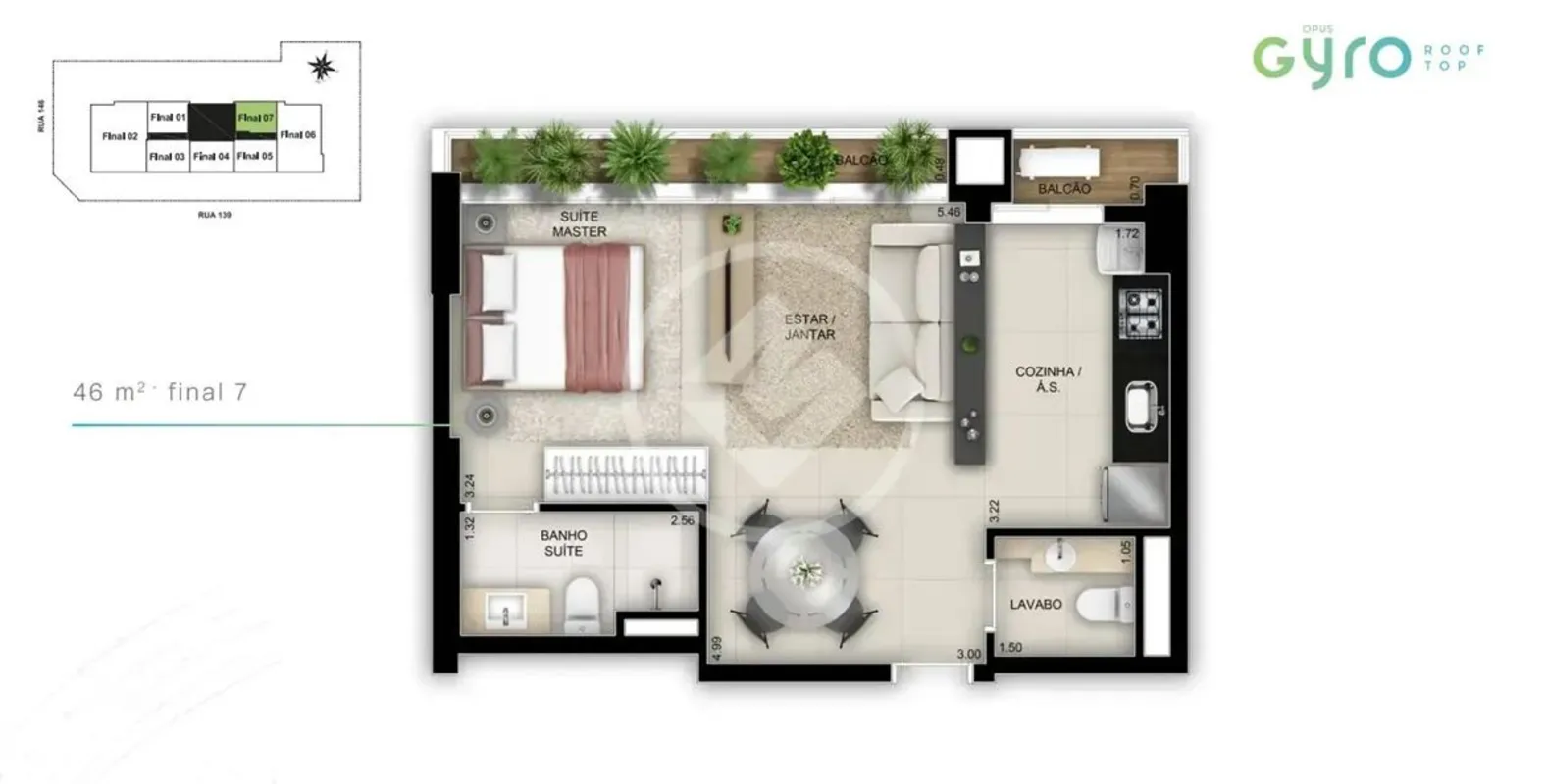 ? GYRO ROOFTOP ??Unidade – Nº 2607Área privativa – 46,66 m²?? 01 vaga - 166?? R$...