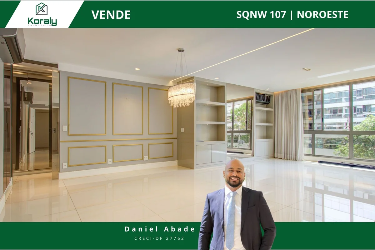 Apartamento à venda na SQNW 107 – Noroeste | 152m² | 2 Suítes | 3 VagasApartamen...
