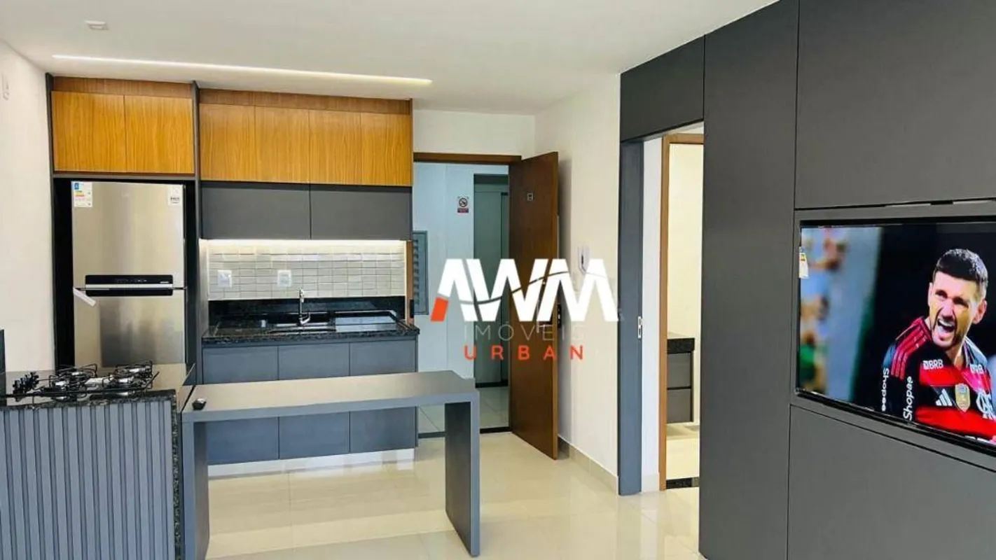 Terra One- Apartamento semi-mobiliado, 1 Quarto, 1 vaga, localizado próximo ao G...