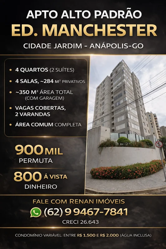 CONDOMÍNIO ED. MANCHESTER | ANÁPOLIS/GO?? Localização: Cidade Jardim?? Condomíni...
