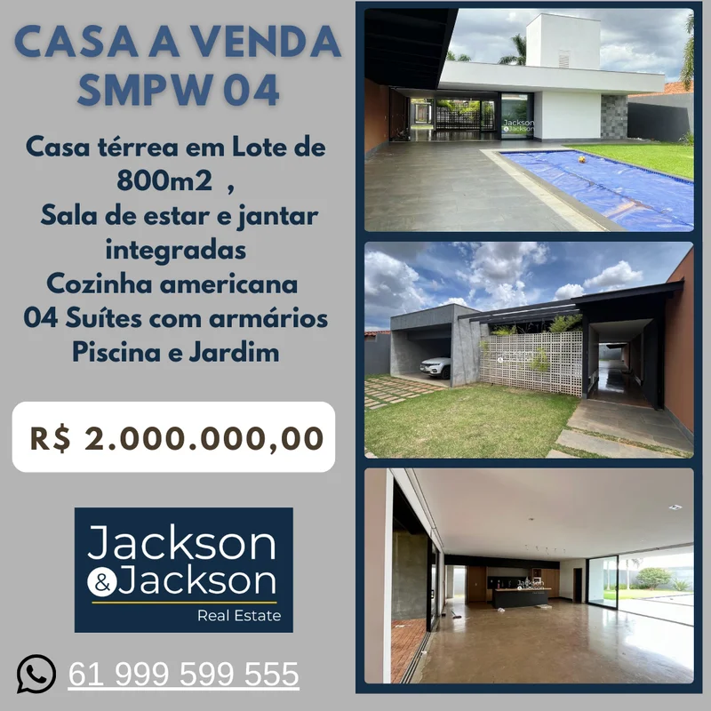 Descubra uma casa de alto padrão no condomínio ParkWay, na Quadra 4, em Brasília...