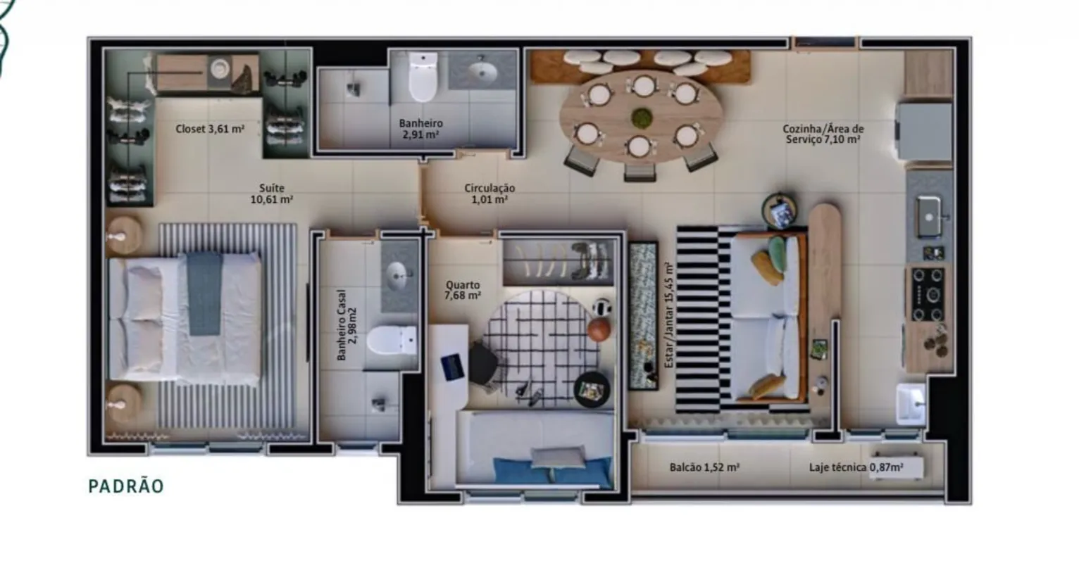 Inside Residence- 2 quartos- 63 m2- Unidade 2202- Nascente - 1 vaga de garagem- ...