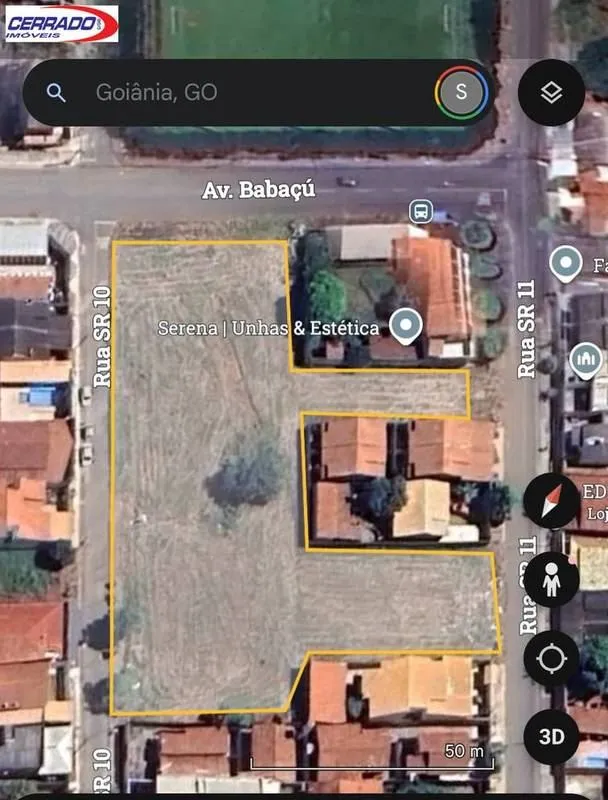 Área plana composta de 11 terrenos em um total de 4.930,00 m², distância de 1 qu...