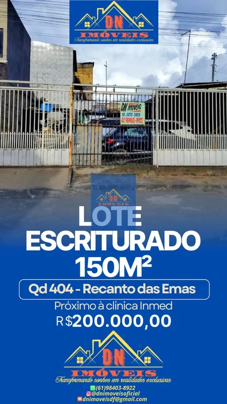 Lote Escriturado na Quadra 404 próximo ao comércios upa , terminal parada de ôni...
