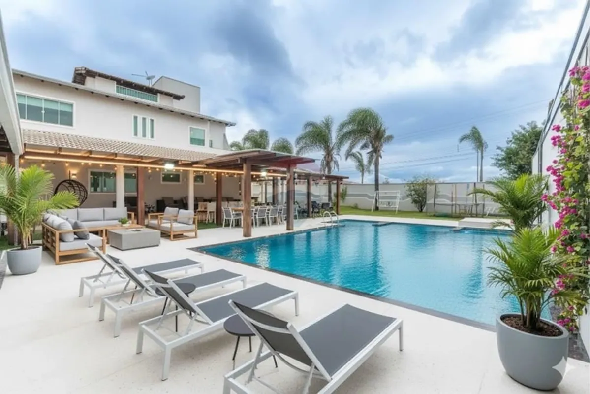 Casa Moderna 5 Suítes | Piscina | Espaço Gourmet | Residencial Palmeiras Ponte A...