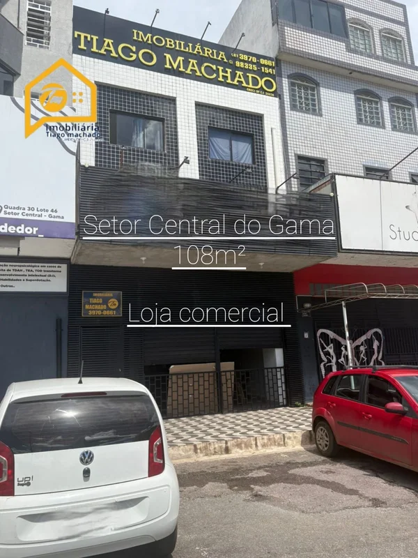 Excelente loja comercial no Setor Central do Gama Loja ampla com 108m²; 02 banhe...