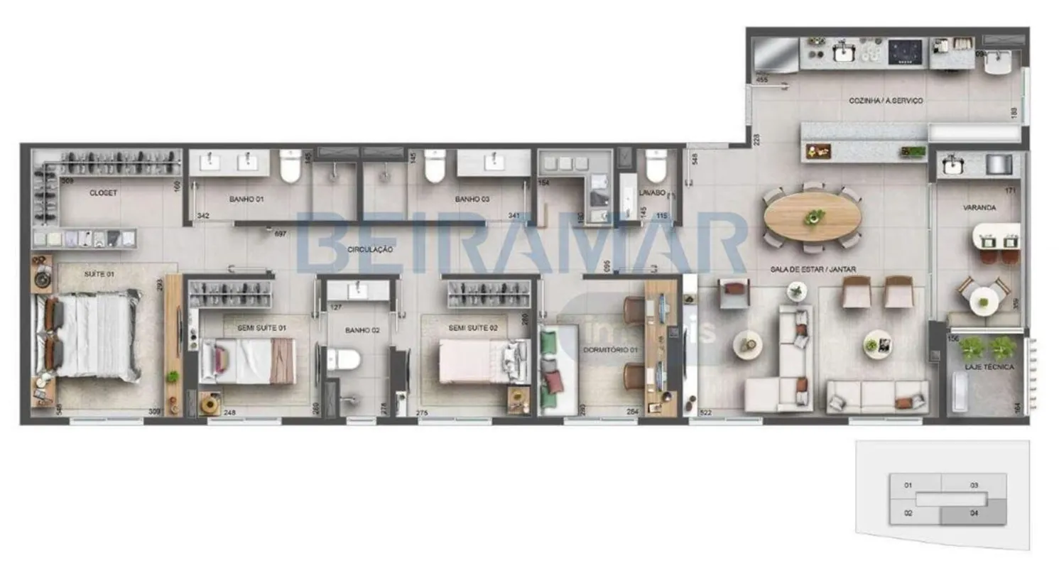 Apartamento 4 quartos (1 suíte + 2 semi-suítes), 175 m², varanda, lazer completo...