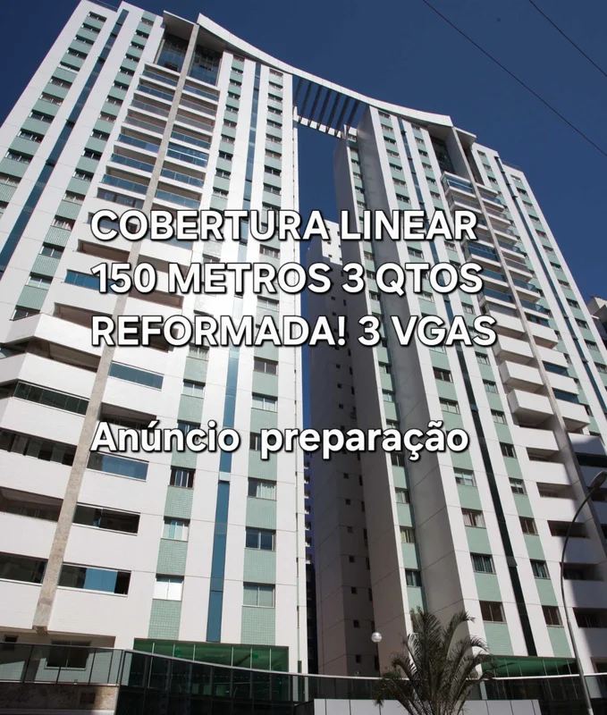 ÁGUAS CLARAS SUL Linda cobertura linear com 150 metros de área privativa, 3 quar...