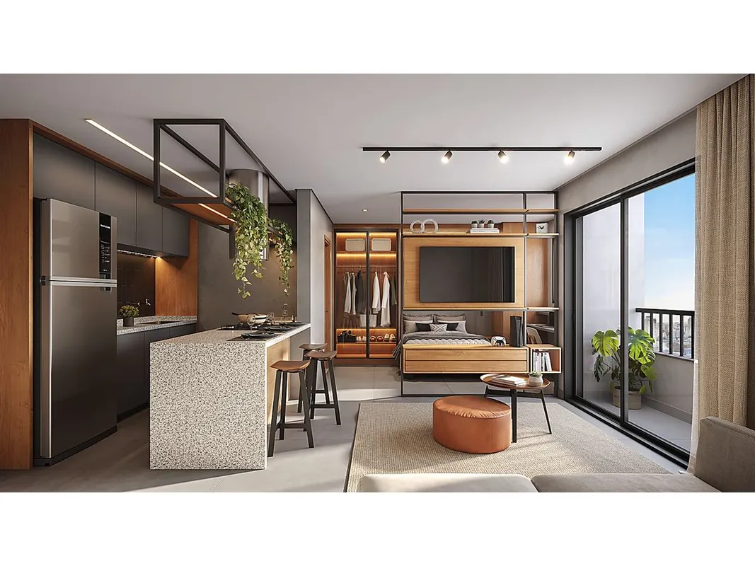 Flat moderno de 37 mÂ² com excelente potencial de valorizaÃ§Ã£o. Conta com 01 su...