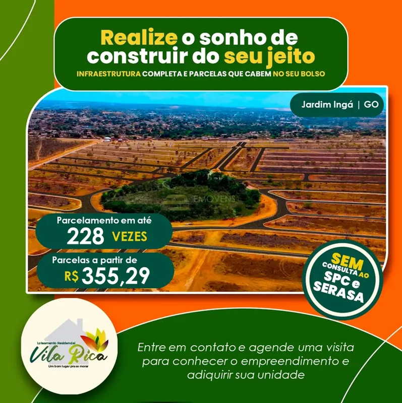 Viva o sonho de morar bem no Vila Rica! ??Lotes amplos a partir de 250 m², em um...