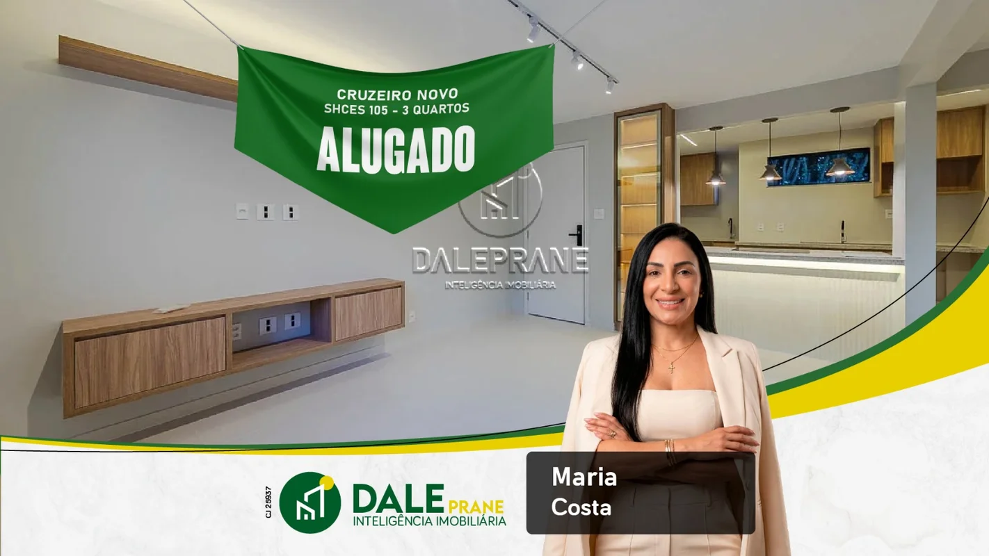 DALEPRANE ALUGA MARAVILHOSO APARTAMENTO NO CRUZEIRO NOVO. Agende para hoje mesmo...