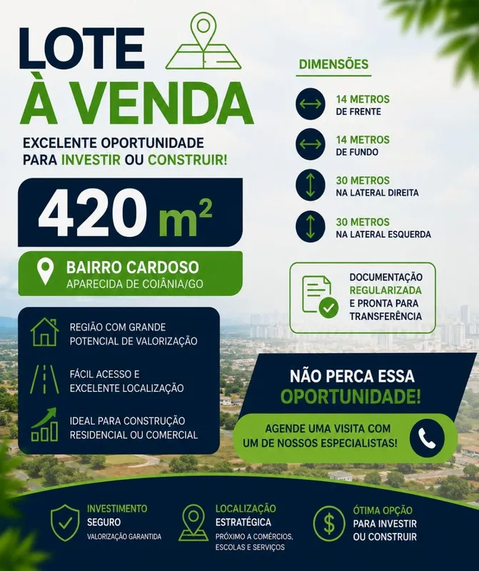 Localização: Rua 41, Lote 29 da Quadra 55, loteamento Bairro Cardoso Continuação...