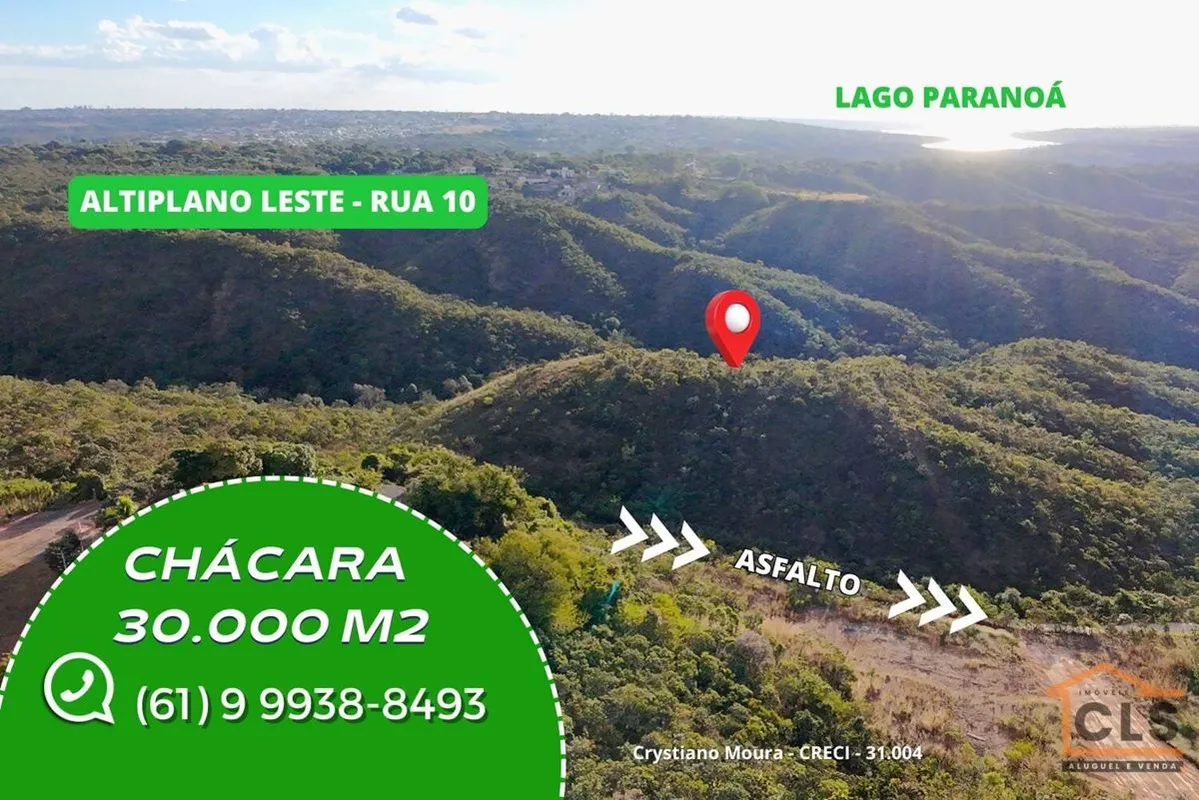 Chácara à Venda no Altiplano Leste - 30.000 m2 - NO ASFALTOLocalização Estratégi...