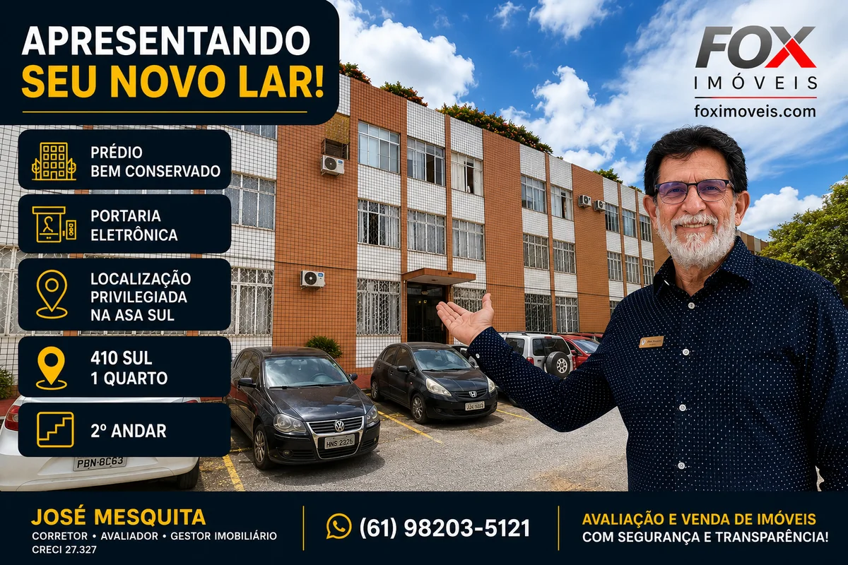 POTENCIAL DE REFORMA E INVESTIMENTO! SQS 410 BLOCO A – ASA SULExcelente oportuni...