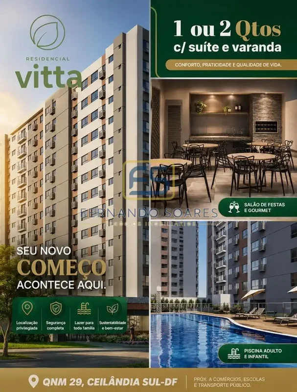 RESIDENCIAL VITTA | CEILÂNDIA SULApartamentos de 1 e 2 quartos com lazer complet...