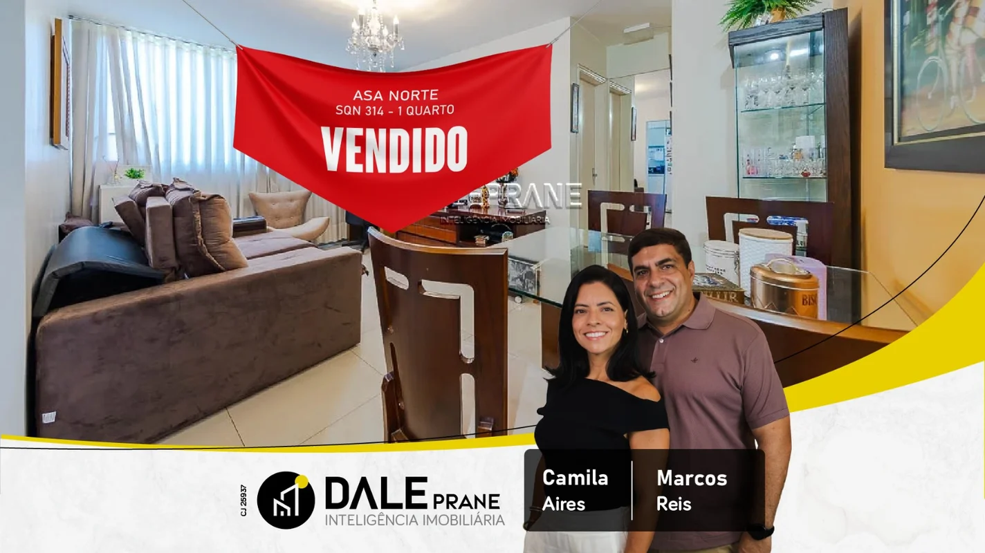 DALEPRANE INTELIGÊNCIA IMOBILIÁRIA VENDE APARTAMENTO 01 QUARTO NA SQN 314ANDAR A...