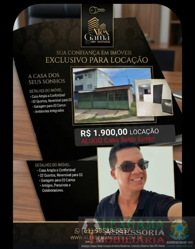 ALEX GAMA ALUGA: CASA 02 QUARTOS (01 SUÍTE) – PODENDO SER REVERTIDA PARA 03 QUAR...