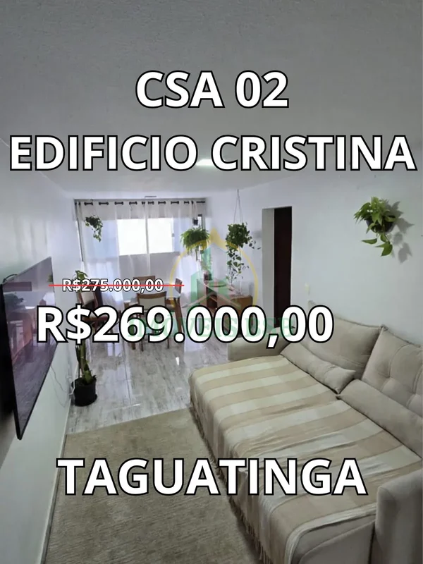  APARTAMENTO À VENDA | CSA 02 – EDIFÍCIO CRISTINA De R$ 275.000 por apenas R$ 26...
