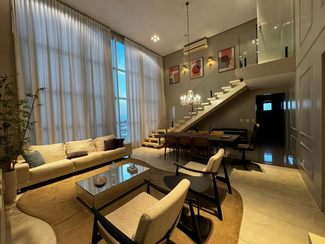COBERTURA DUPLEX MOBILIADA | JARDIM GOIÁS190 m²• 4 quartos, sendo 3 suítes• Sala...