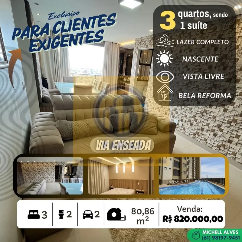 > R E F O R M A D Í S S I M O > SOBRE A UNIDADE:- Alto padrão- 3 quartos, sendo ...