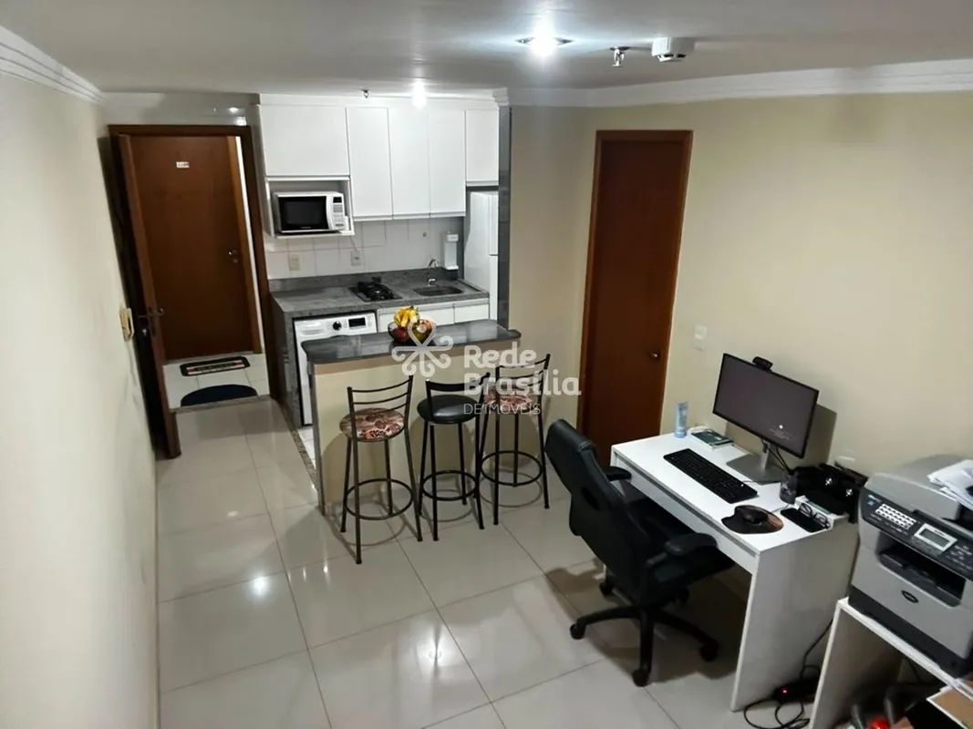 Qs 9 - Residencial Luiza | Apartamento de 1 Quarto mobiliado - Suíte - Cozinha c...