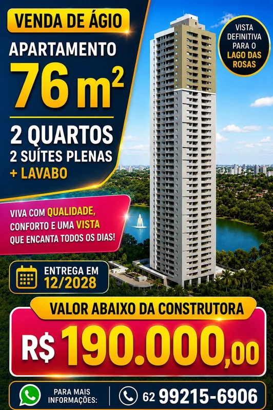 MORE DE FRENTE AO LAGO DAS ROSAS COM VISTA DEFINITIVA!!!AURORA LAGO DAS ROSAS - ...