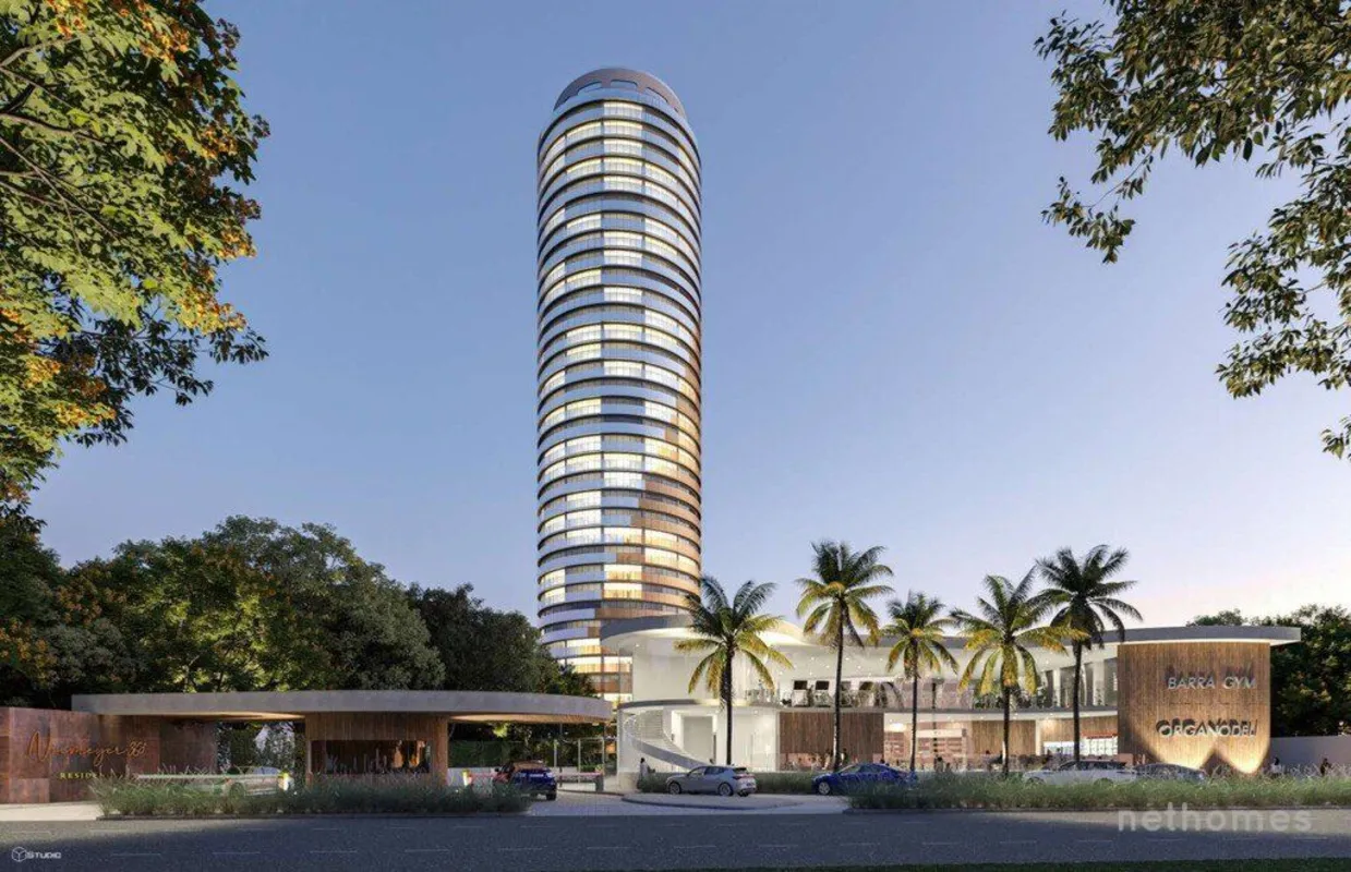 Os Studios têm vista panorâmica da Barra da Tijuca. A arquitetura favorece cada ...