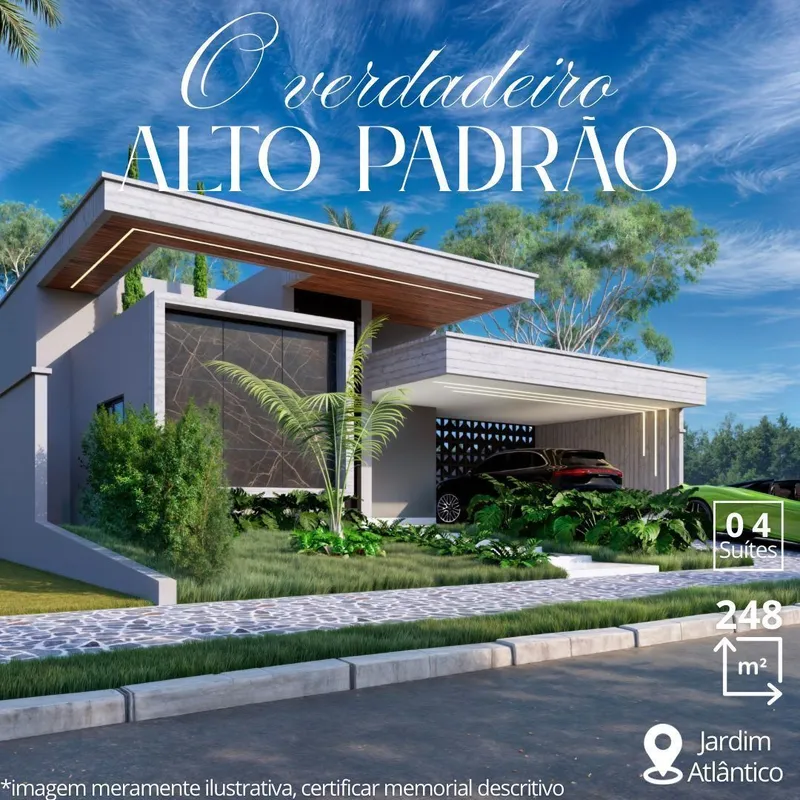  Casa térrea exclusiva no Jardim Atlântico - Goiânia/GO! Em construção, com prev...