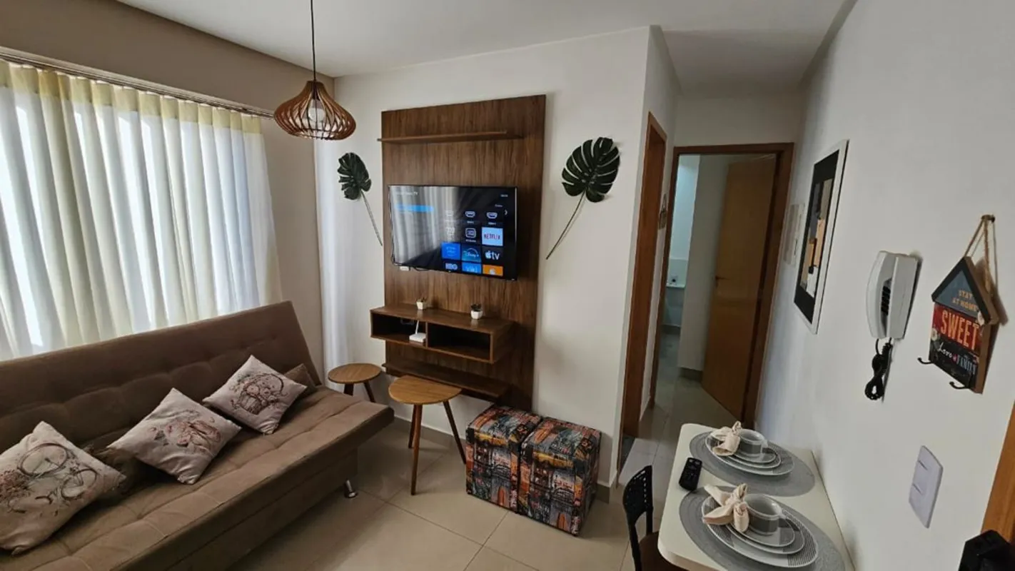 # APARTAMENTO MOBILIADO PARA LOCAÇÃO NO RESIDENCIAL FLORES – JARDIM GOIÁSMore co...