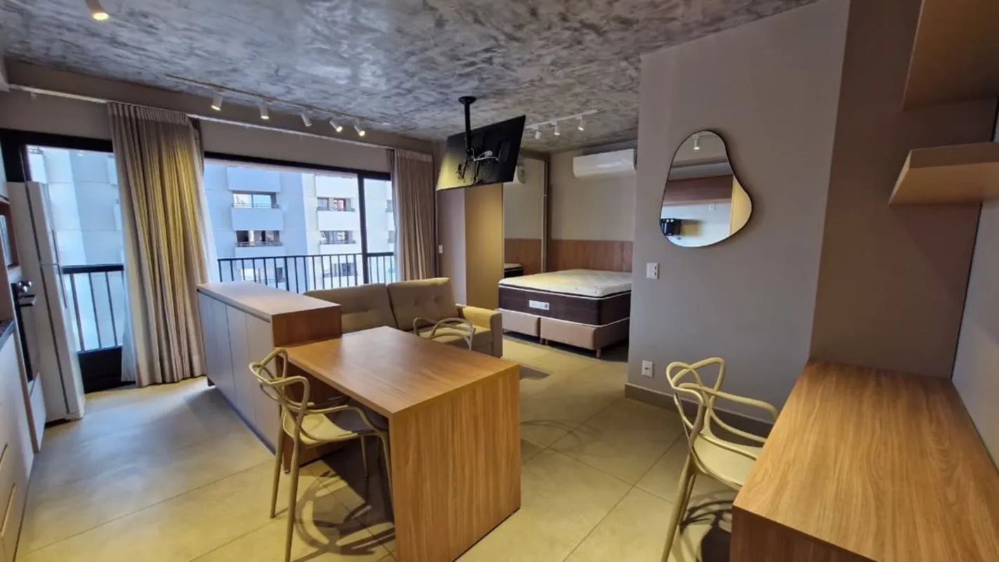 More com conforto, praticidade e estilo em um flat moderno, totalmente mobiliado...