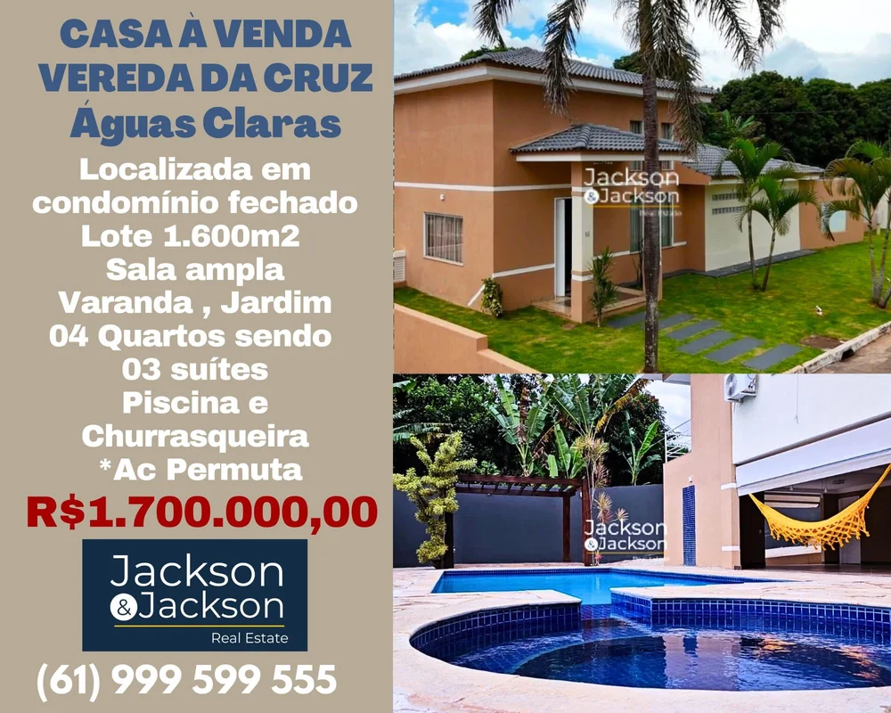 Imagine morar em um condomínio fechado dentro de Águas Claras!Com uma casa de al...