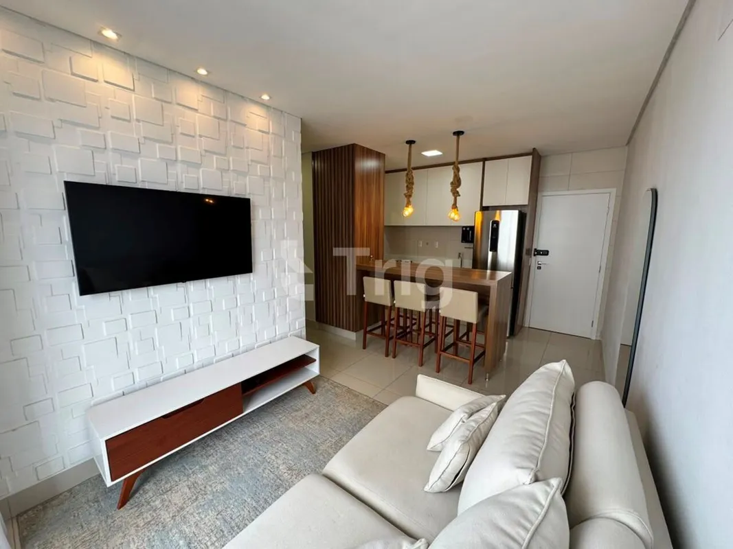 Apartamento mobiliado de 58 m², com planta funcional e ambientes bem distribuído...