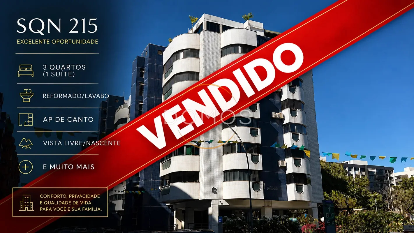 SQN 215 | 121,30 m² | Reforma Exclusiva | 3 Quartos com SuíteMore em uma das qua...