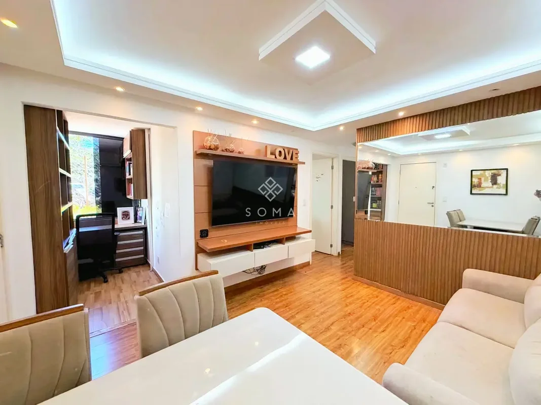 ESPECIFICAÇÕES DO APARTAMENTO:- Projeto de iluminação- Sala ampla com painel de ...
