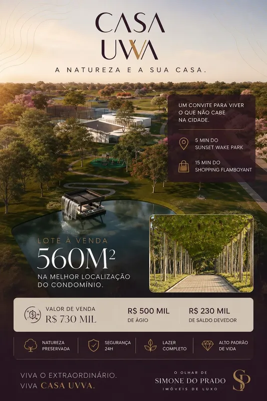 Lote à Venda — Residencial Casa Uvva?? Quadra 24, Lote 03- ?? Área: 560 m²- ?? V...