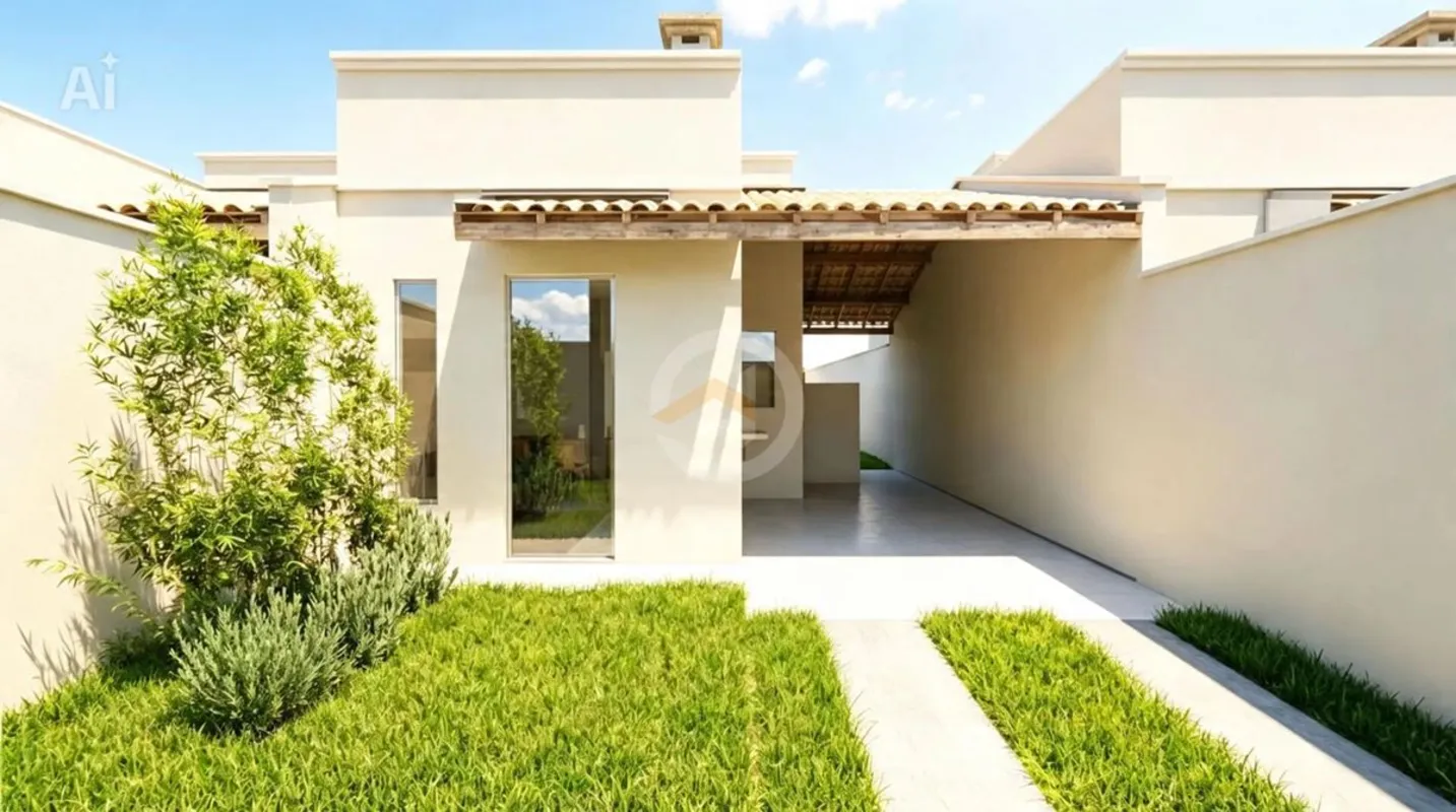 Casa com 2 quartos sendo 1 suíte, ambientes integrados (sala e cozinha), 70M² de...