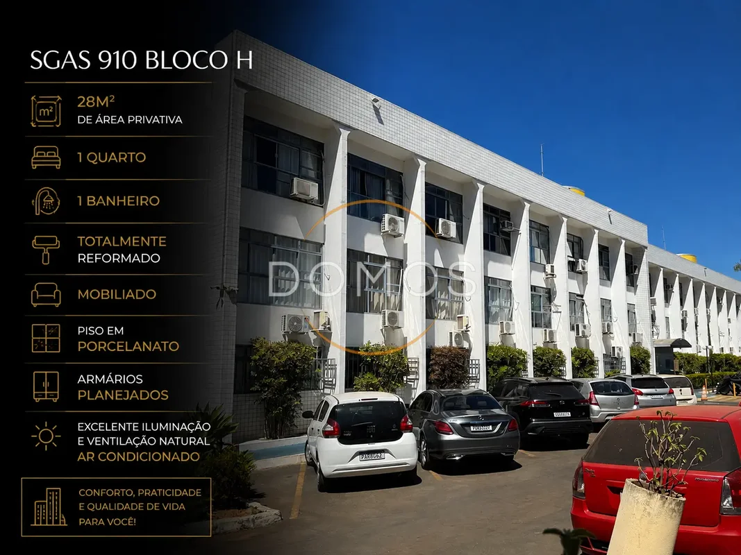 KITNET À VENDA – MIX PARK SUL | SGAS 910 BLOCO H28 M² | 1 QUARTO | MOBILIADO | R...