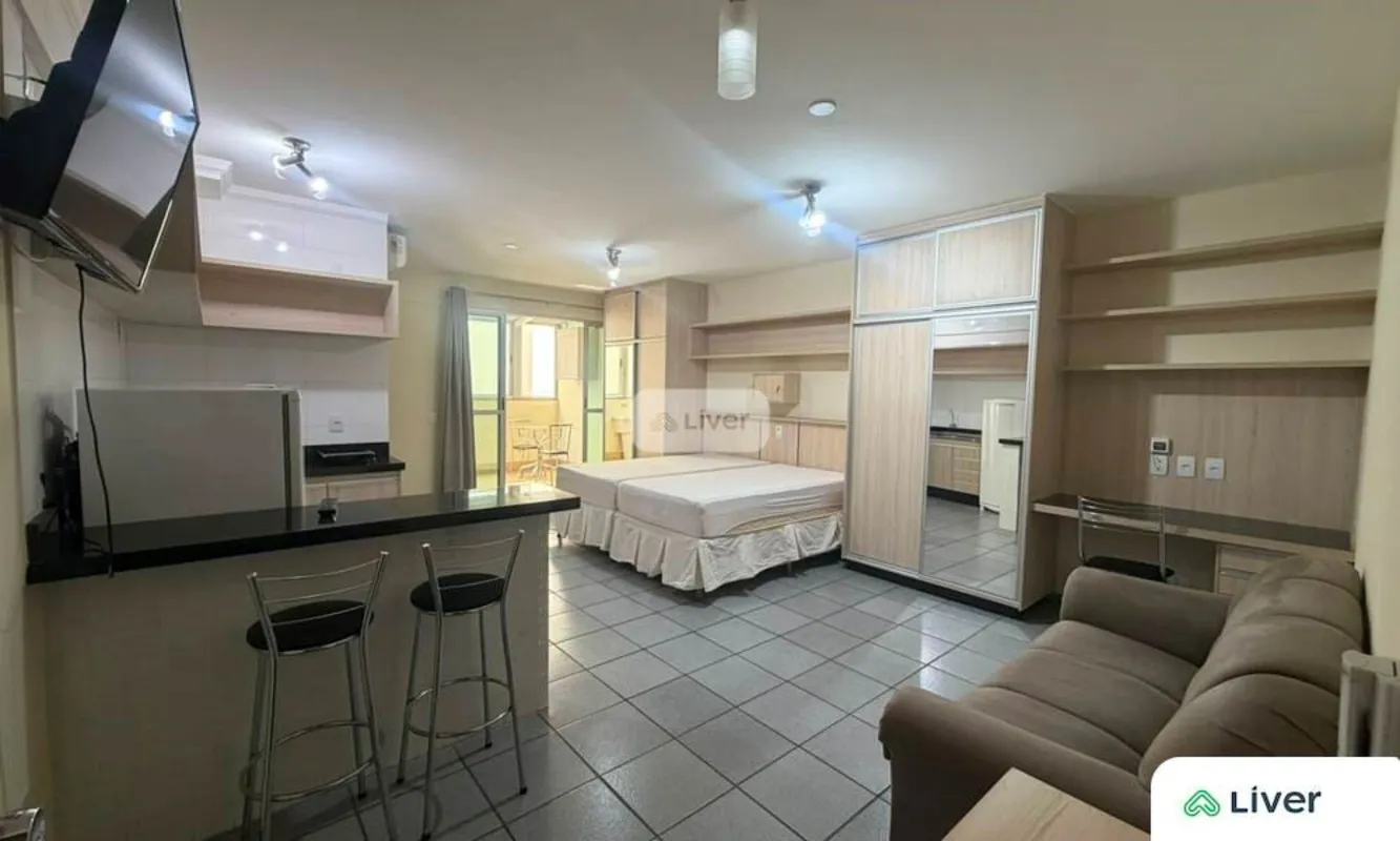  Apartamento Mobiliado no Edifício Bueno Center ??? Quarto completo com cama con...