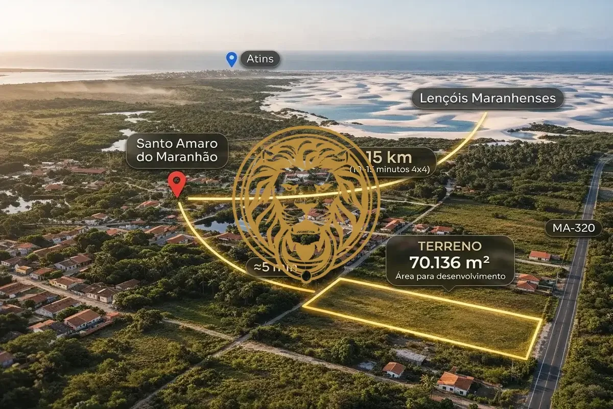 ÁREA EXCLUSIVA NOS LENÇÓIS MARANHENSES | 70.136 m² PARA RESORT, HOTEL OU LOTEAME...