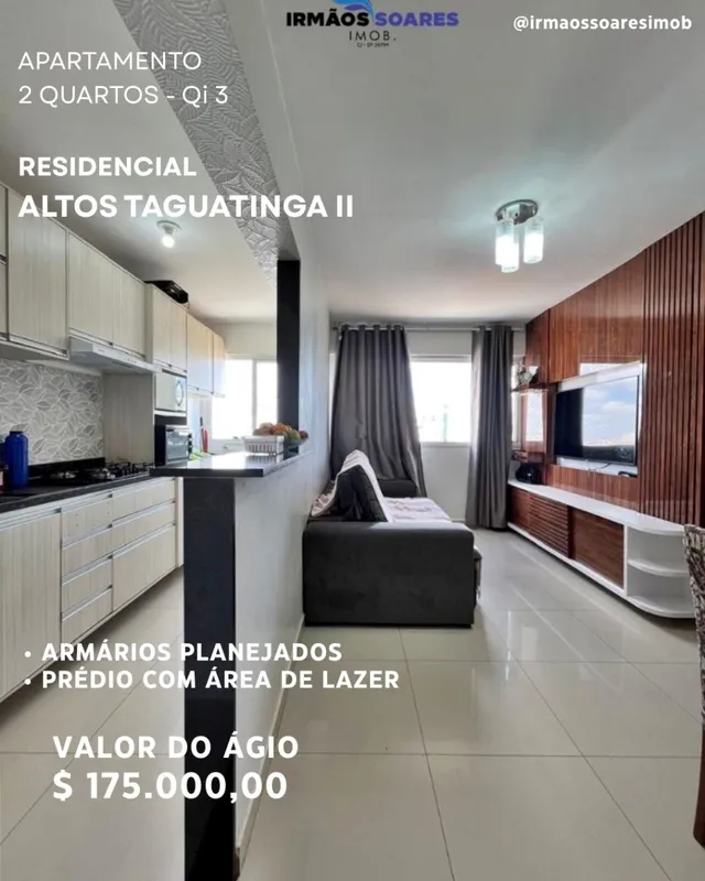 Ágio ou quitado no Residencial Altos Taguatinga IIApartamento distribuído em sal...